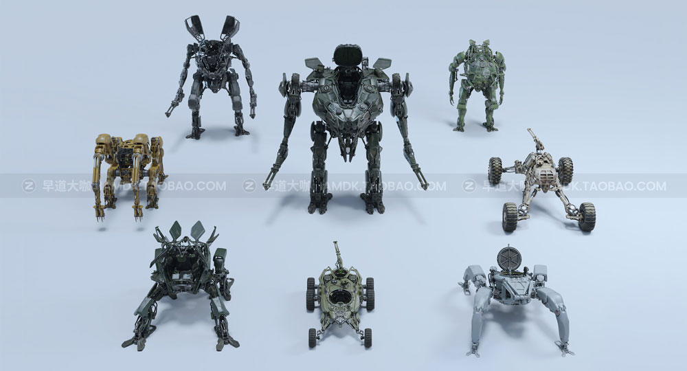 未来科幻机甲战车士兵武器小队合集 Big Medium Small – Mech Squad Collection_img_2