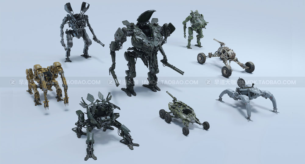 未来科幻机甲战车士兵武器小队合集 Big Medium Small – Mech Squad Collection_img_2