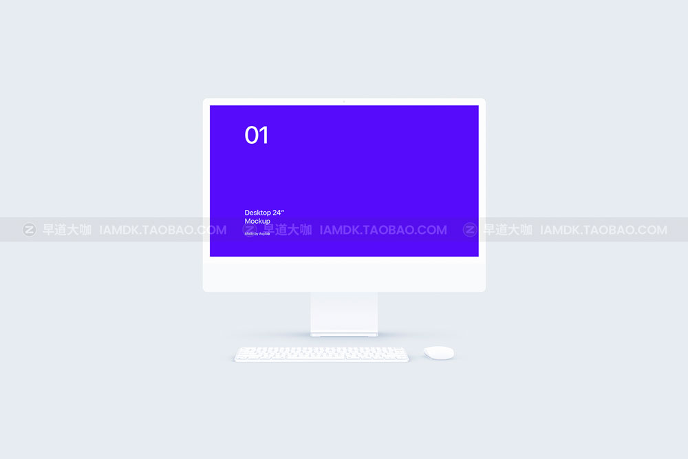 苹果24寸iMac显示器一体机UI界面设计贴图Ps样机素材展示效果模板 iMac 24" - 10 Mockups Scenes_img_2