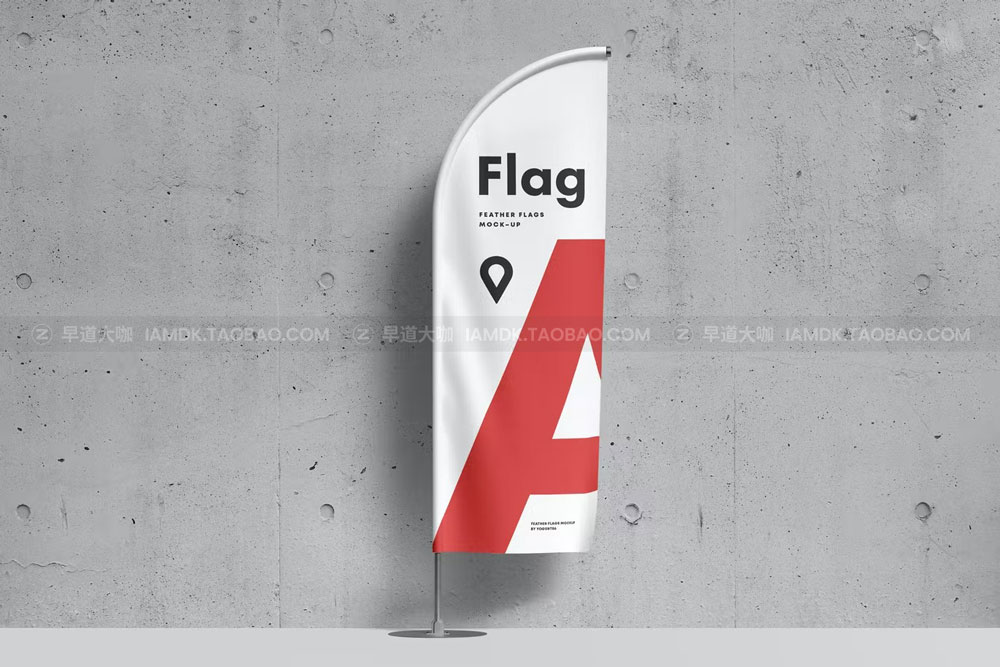 时尚路演宣传广告道旗羽毛刀旗设计作品贴图Ps样机素材 Feather Flag Mockup_img_2