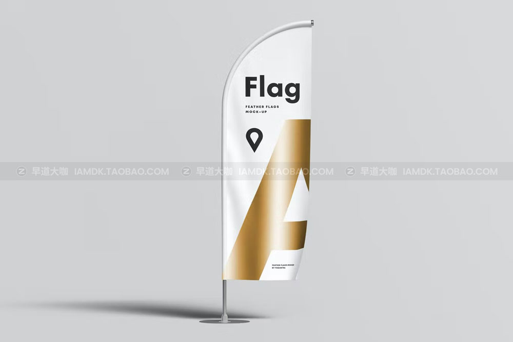 时尚路演宣传广告道旗羽毛刀旗设计作品贴图Ps样机素材 Feather Flag Mockup_img_2