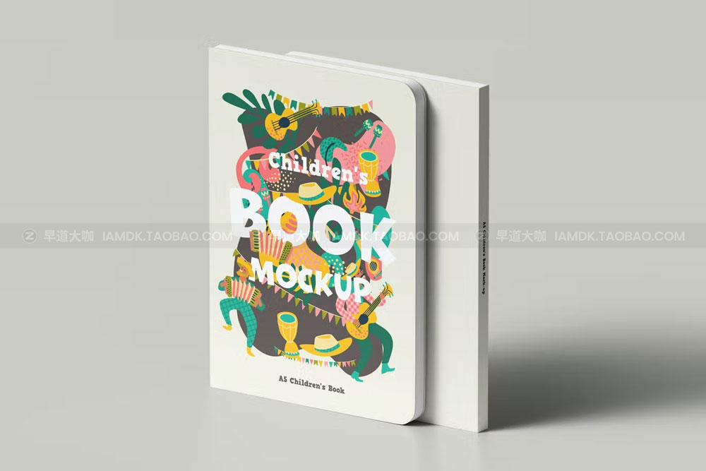 A5童话绘本手账笔记本封面内页设计贴图Ps样机素材展示效果 A5 Childrens Book Mock-up_img_2