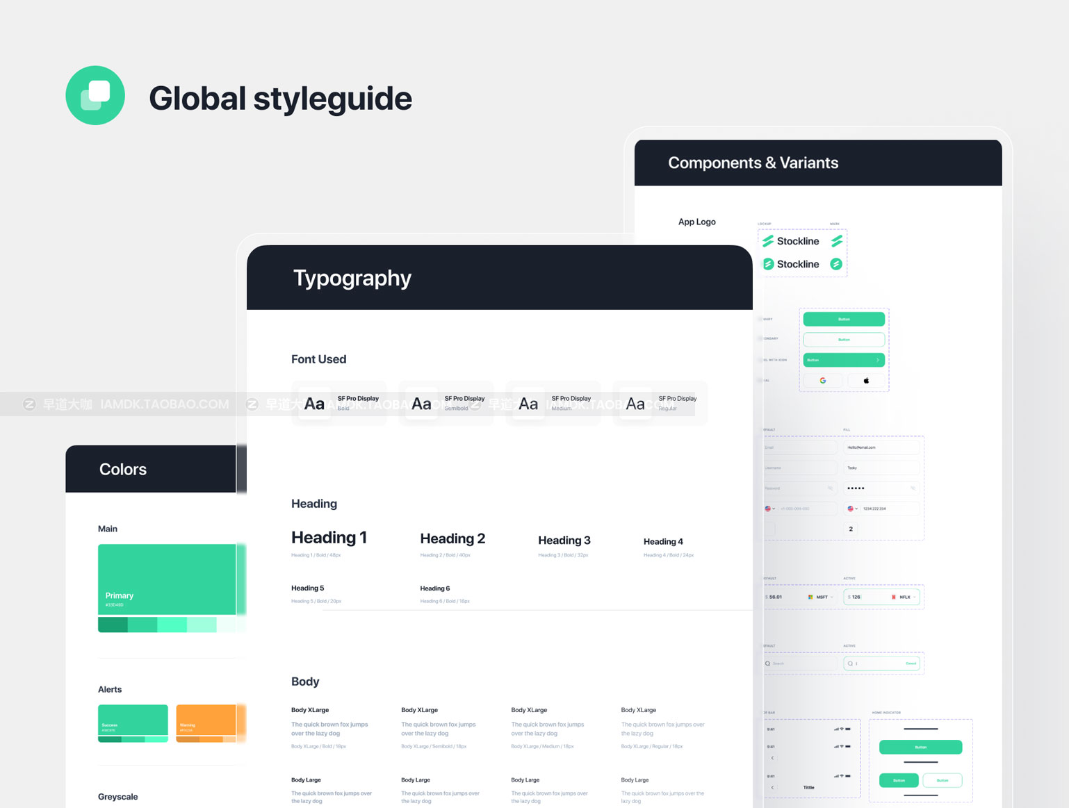 简约股票金融银行应用程序APP界面设计UI套件 Stockline - Stock Market App UI Kit_img_2