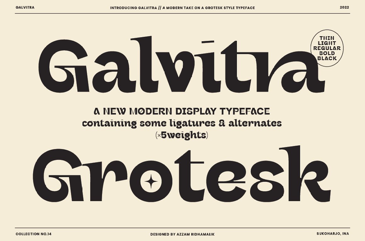 潮流酸性逆反差未来派海报杂志标题设计PSAI英文字体安装包 Galvitra - Display Font Family_img_2