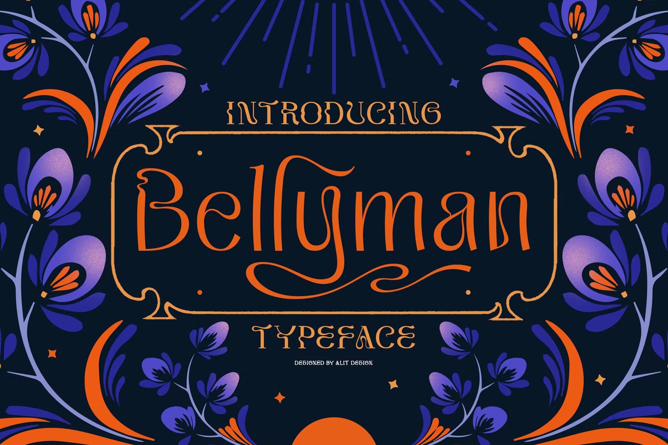 现代时尚杂志海报徽标logo设计衬线英文字体 Bellyman Typeface_img_2