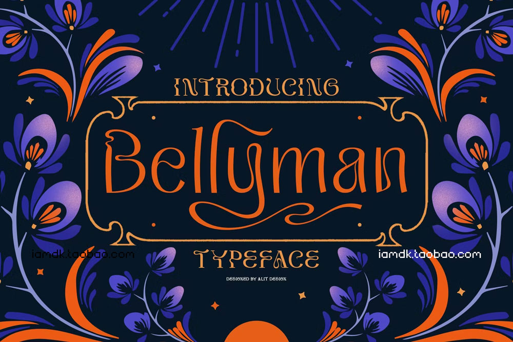 现代时尚杂志海报徽标logo设计衬线英文字体 Bellyman Typeface_img_2