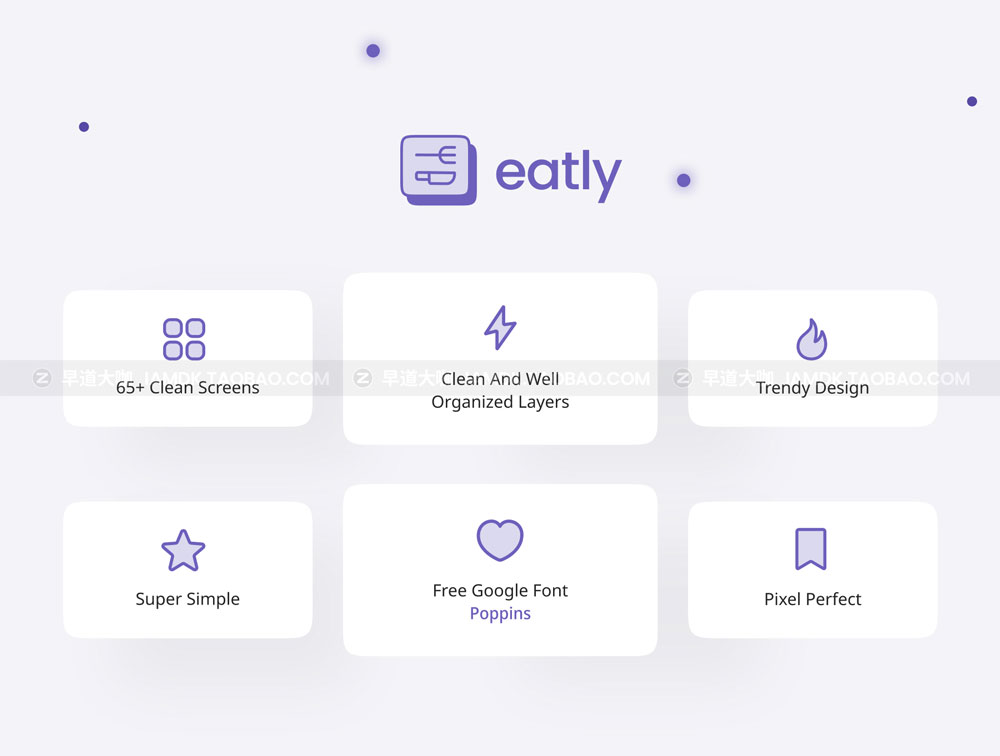 简约外卖送餐软件APP界面设计UI套件 Eatly - Food Delivery App UI Kit_img_2