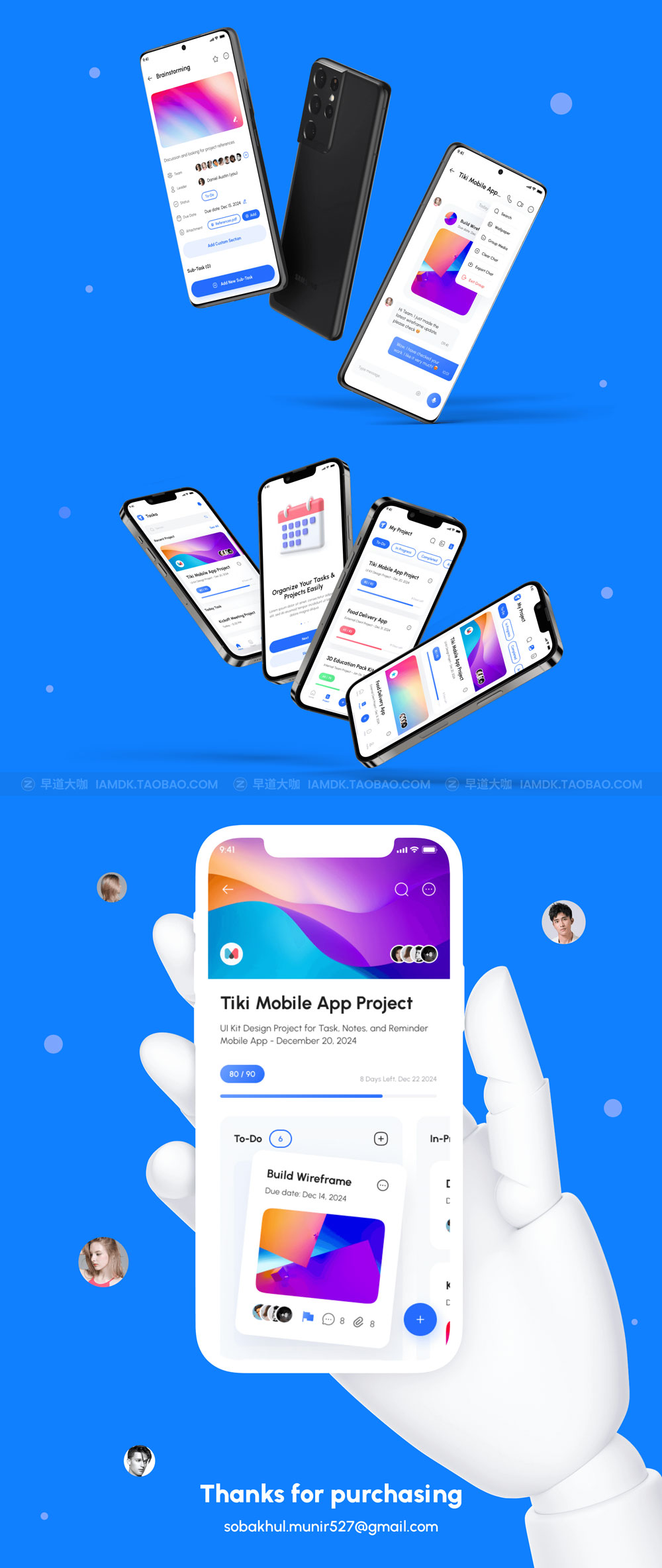 高质量团队协作项目管理APP应用程序界面设计UI套件 Taska - Task & Project Management App UI Kit_img_2