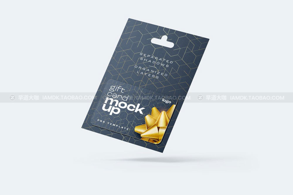 时尚礼品卡片会员银行卡卡套设计展示贴图样机模板 Gift Card Mockup Set_img_2