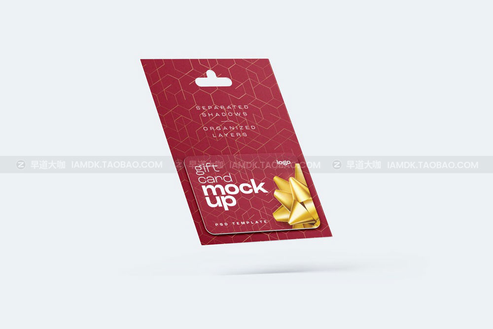 时尚礼品卡片会员银行卡卡套设计展示贴图样机模板 Gift Card Mockup Set_img_2