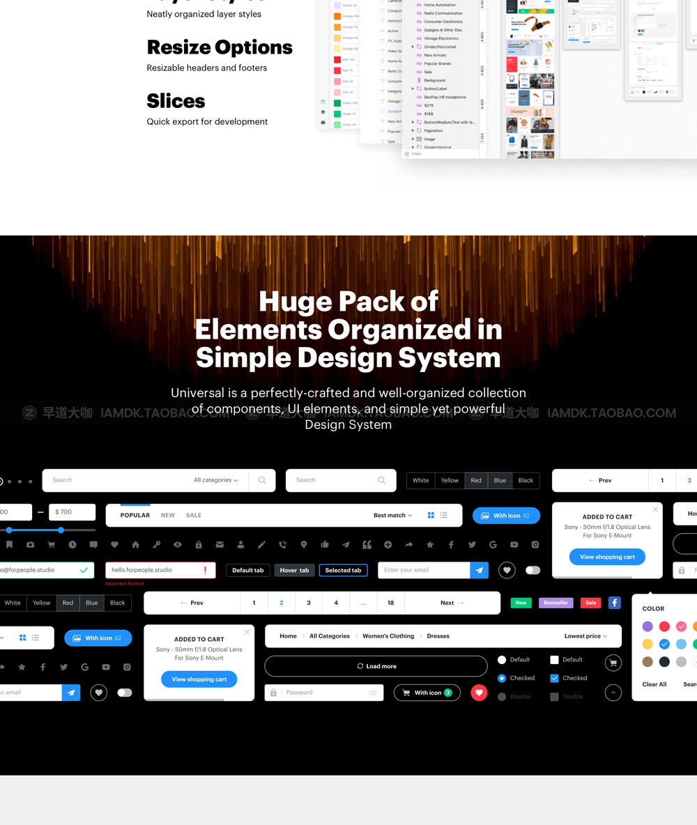 现代潮流卡片风网站界面WEB界面设计UI套件素材 Universal UI Kit_img_2