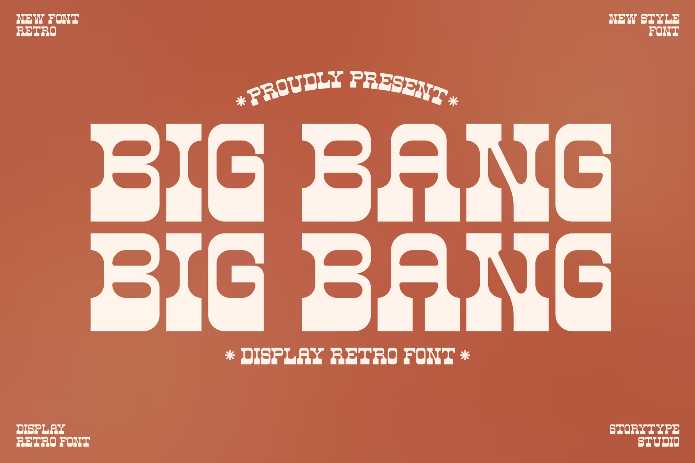 现代复古品牌海报标识设计衬线英文字体 Big Bang Display Retro Font_img_2