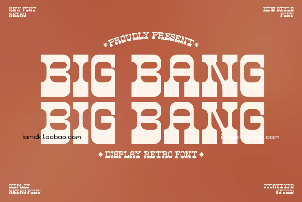 现代复古品牌海报标识设计衬线英文字体 Big Bang Display Retro Font_img_2