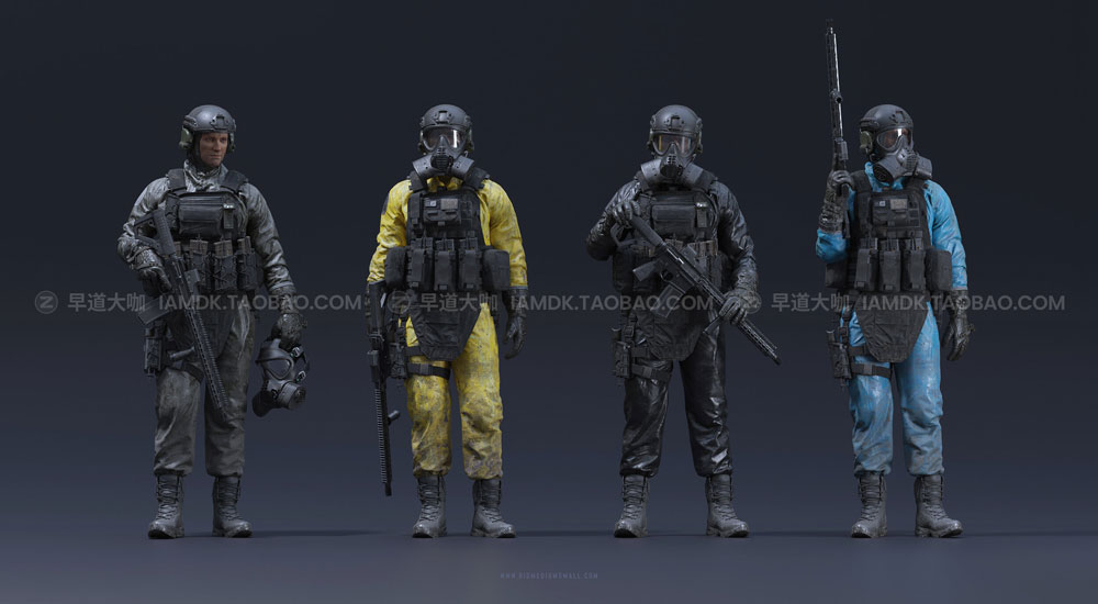 后启示录三维角色武器车辆建筑物盔甲3D模型设计素材 Big Medium Small – Post Apocalypse Bundle_img_2