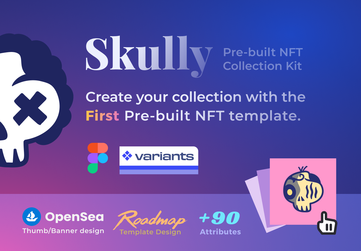 NFT预制平台界面设计UI套件FIG模板素材 Skully - Pre-built NFT Collection Kit_img_2