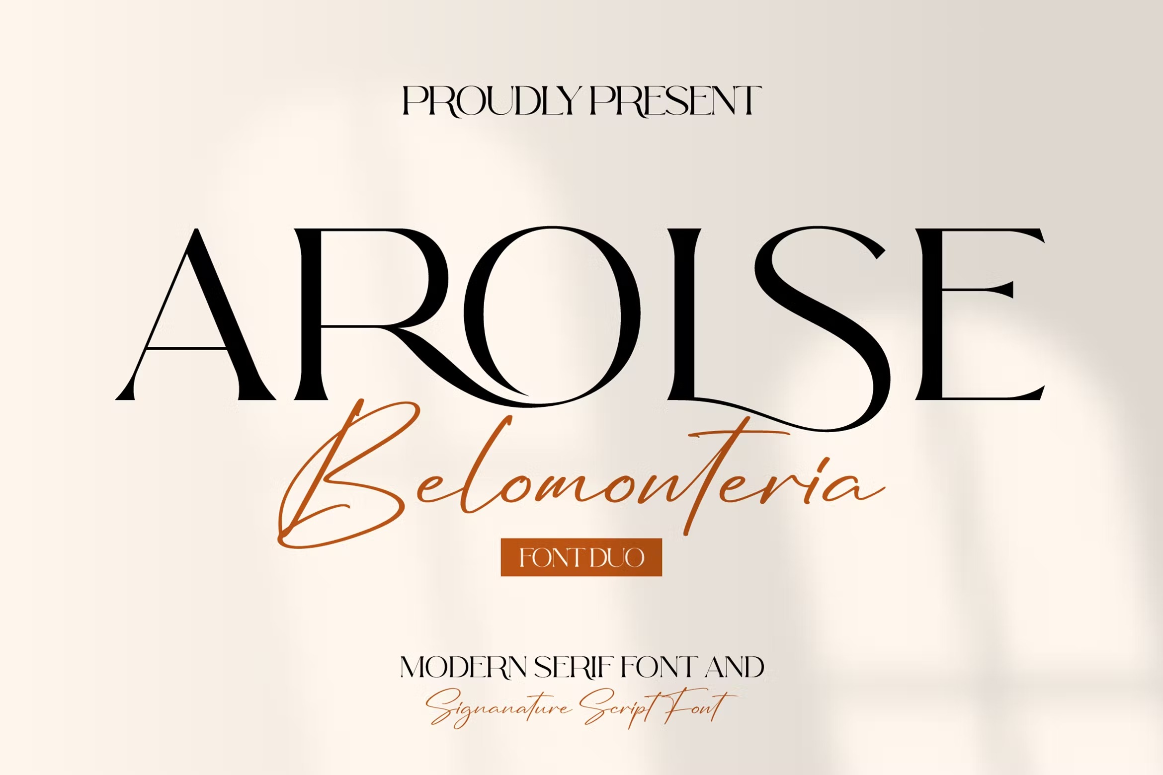 现代海报品牌签名设计衬线英文字体 Arolse Belomonteria Duo Font Serif & Signature_img_2