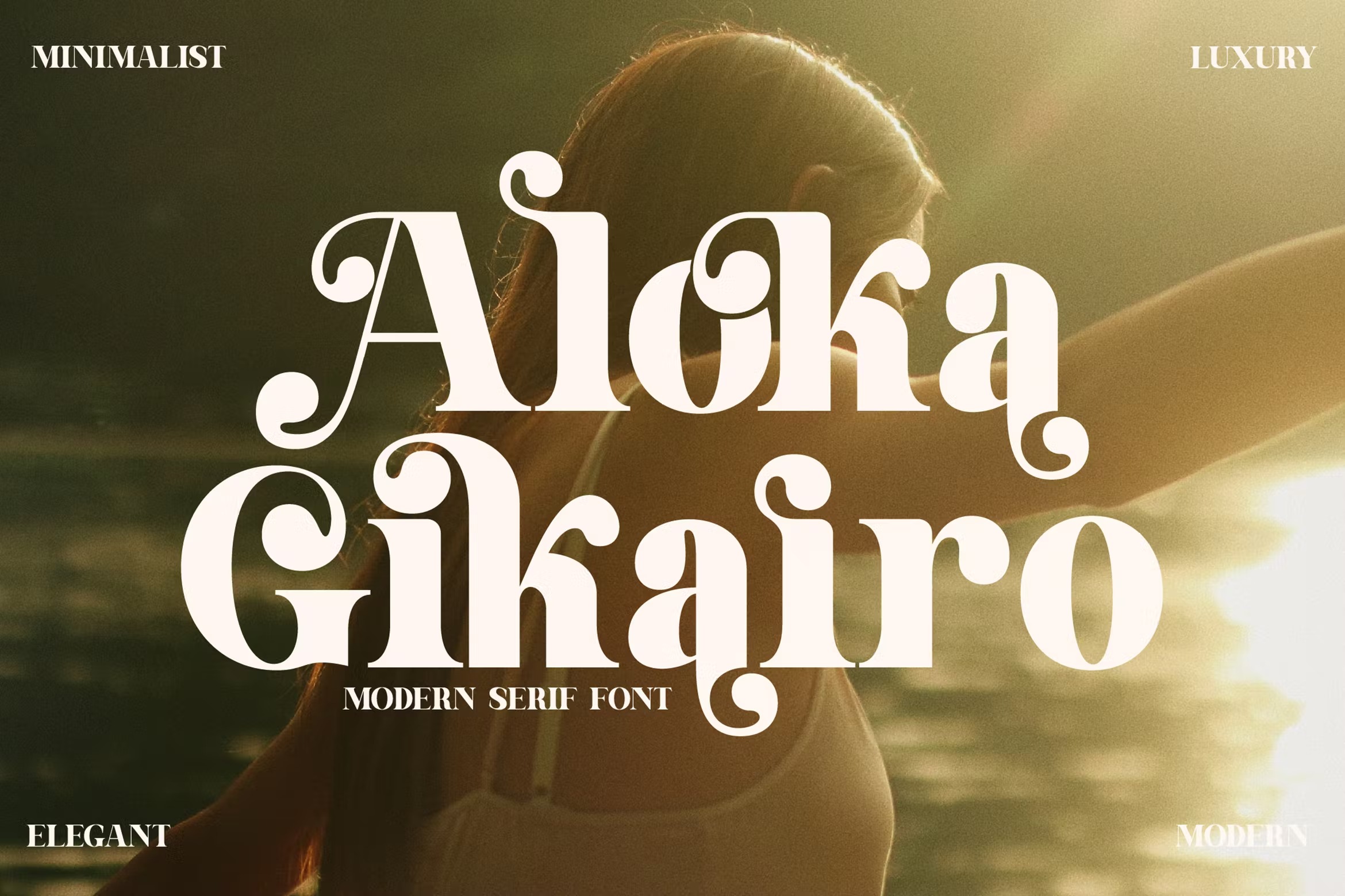 现代优雅品牌海报商标设计衬线英文字体 Aloka Gikairo Modern Serif Font_img_2