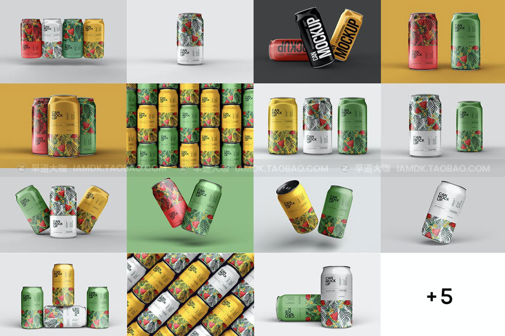 20高质量听装饮料啤酒苏打水易拉锡罐PSD样机模板 Soda Can Mockup Set_img_2