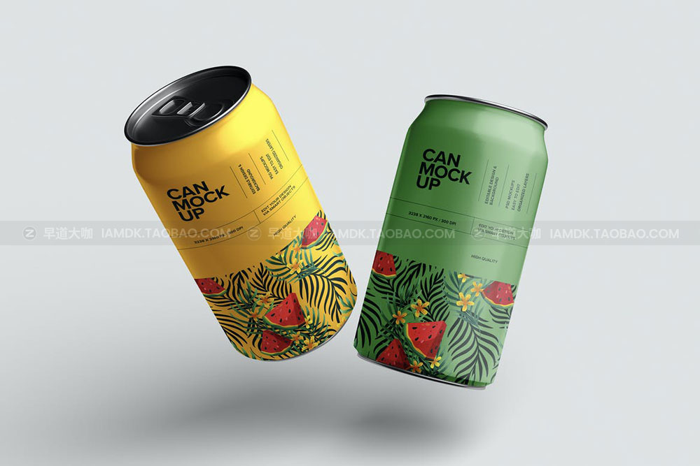 20高质量听装饮料啤酒苏打水易拉锡罐PSD样机模板 Soda Can Mockup Set_img_2