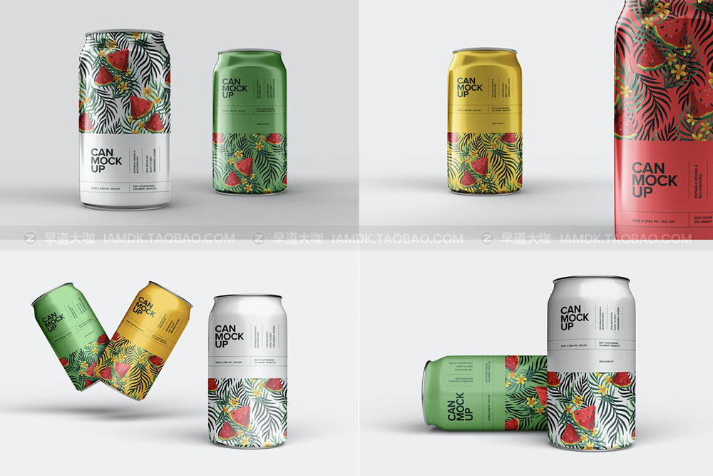 20高质量听装饮料啤酒苏打水易拉锡罐PSD样机模板 Soda Can Mockup Set_img_2