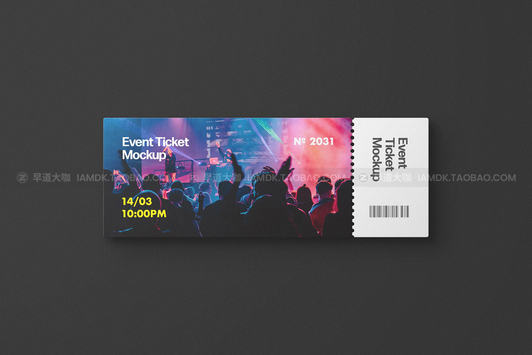 简约电影飞机音乐节门票设计展示贴图样机 Event Tickets Mockup Set_img_2