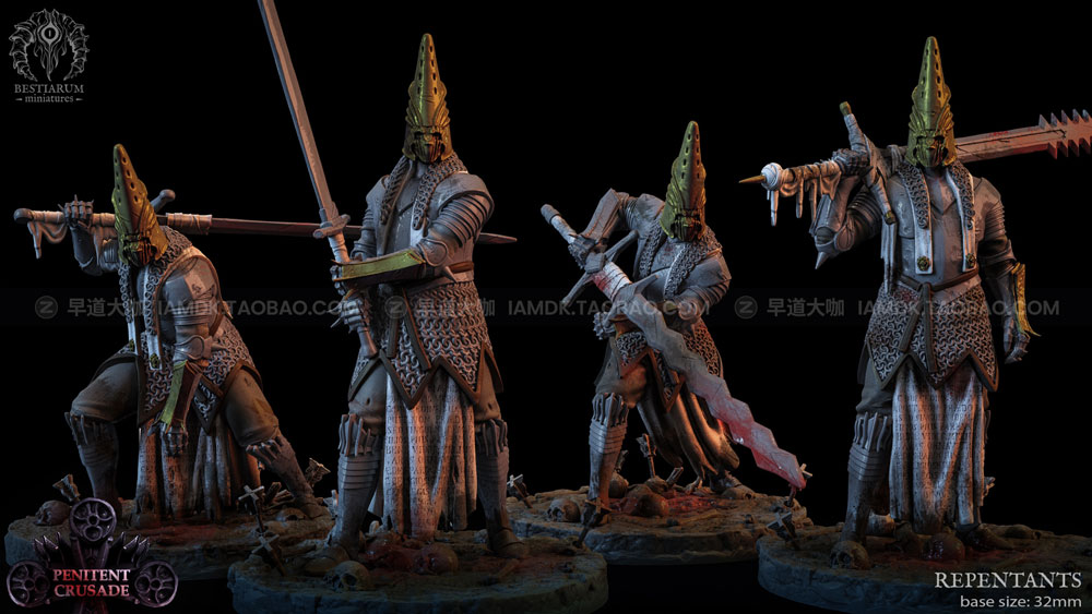 忏悔十字军龙与地下城游戏骑士牧师3D打印CG模型 The Penitent Crusade March 2022 3D Printable_img_2