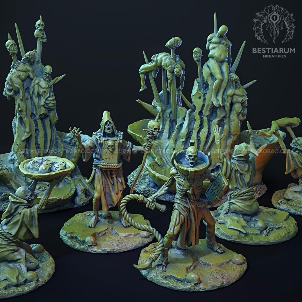 暗黑幻想恐怖诅咒祭坛人物牧师猎人野兽3D模型素材 The Cult of Flesh December 2020 3D Printable_img_2