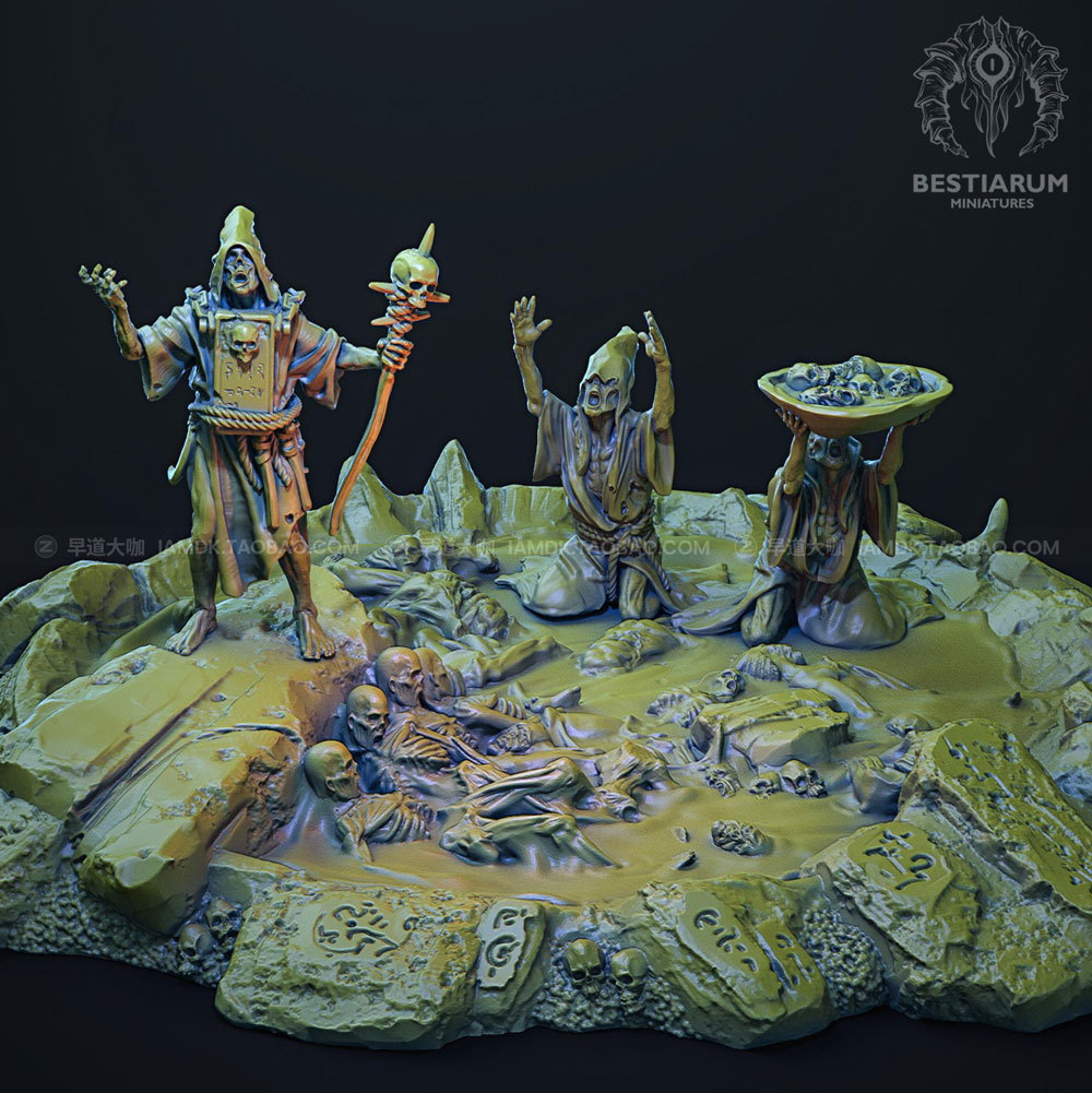 暗黑幻想恐怖诅咒祭坛人物牧师猎人野兽3D模型素材 The Cult of Flesh December 2020 3D Printable_img_2