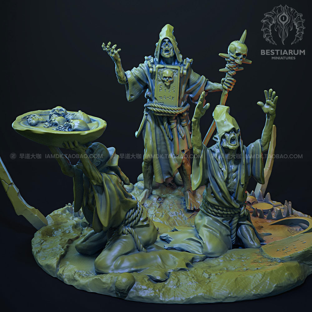 暗黑幻想恐怖诅咒祭坛人物牧师猎人野兽3D模型素材 The Cult of Flesh December 2020 3D Printable_img_2