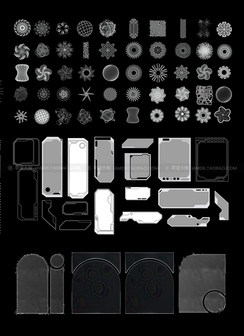未来酸性机能赛博朋克锋利立体金属涂鸦欧普线描几何图形设计素材 3D Graphic Pack 01_img_2