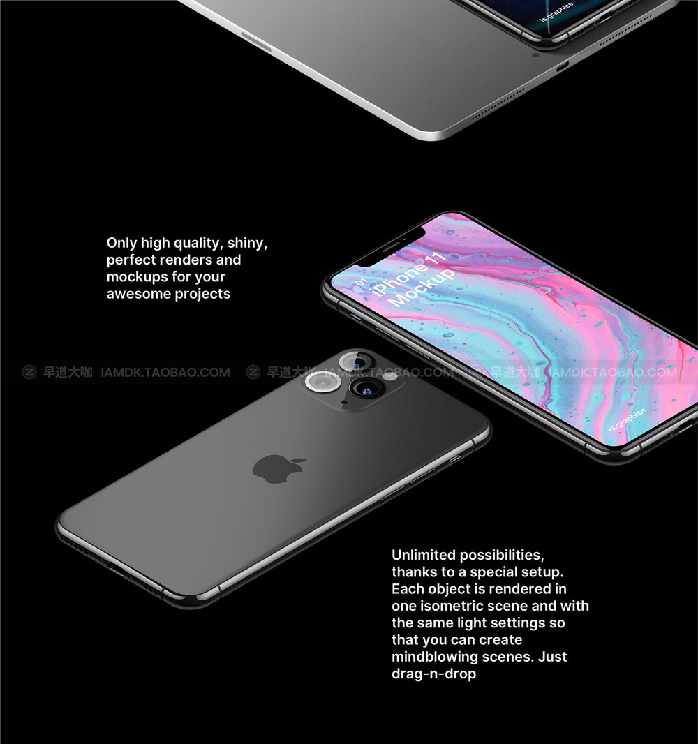 高级等距网站APP界面设计苹果iMac电脑iPhone手机iPad屏幕演示样机模板 Isometric Mockup Scene Creator_img_2