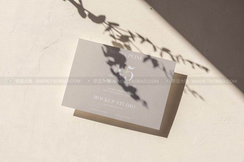 13个时尚光影名片卡片Logo品牌VI应用展示贴图样机Ps样机模板 Branding Invitation Card & A5 Mockup_img_2