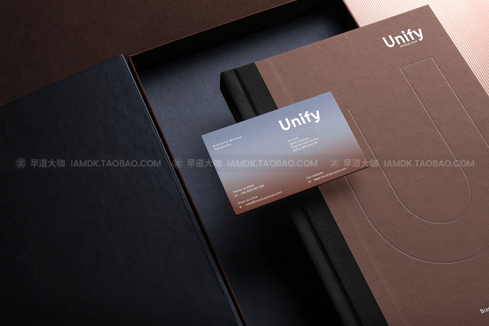 高级名片信纸单页卡片文具品牌VI应用设计作品贴图Ps样机素材 Unify Branding Mockup Kit_img_2