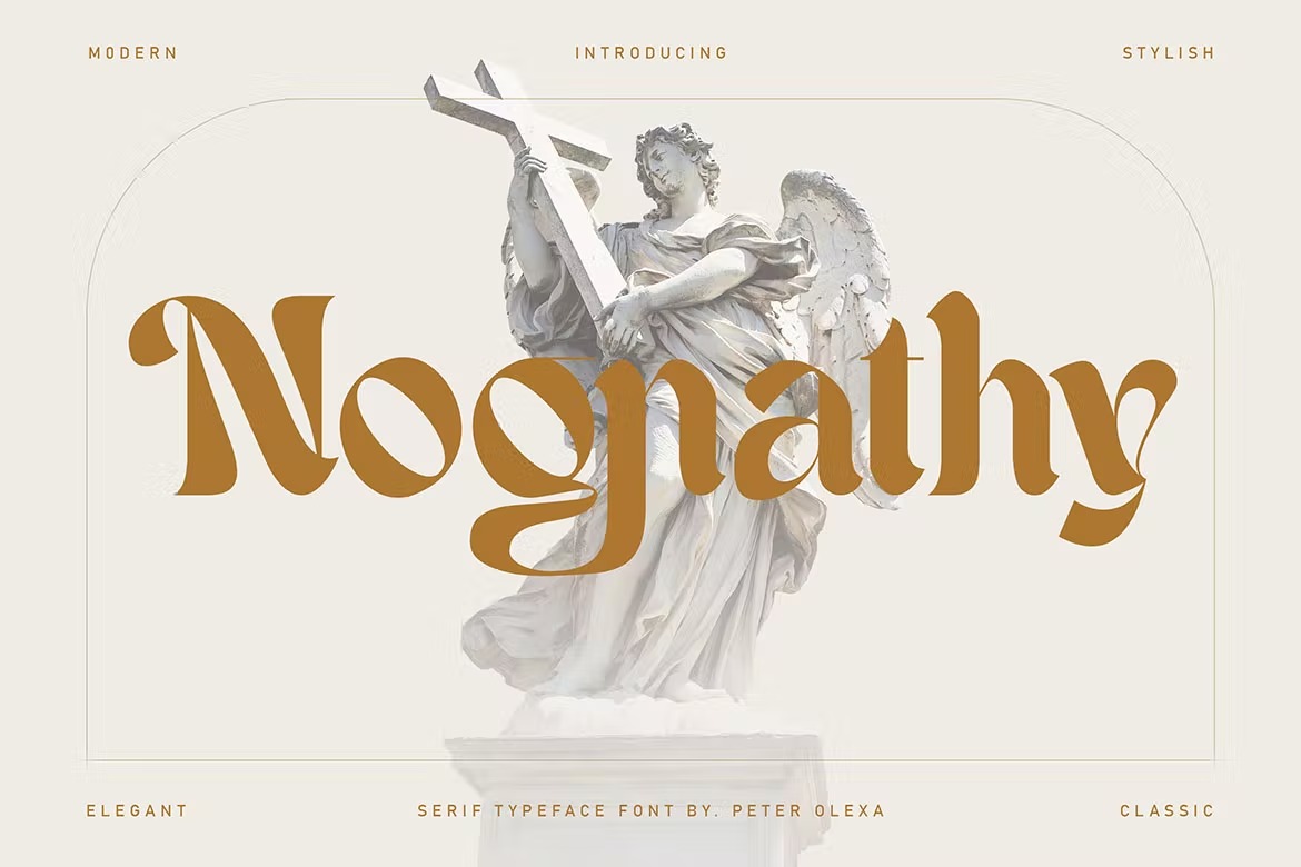 时尚复古品牌海报标志设计衬线英文字体 Nognathy - Artistic Serif Font_img_2