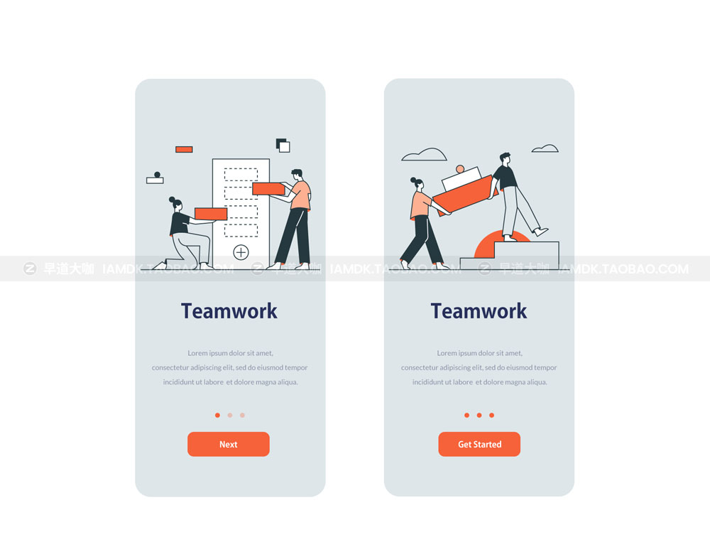 团队合作场景人物角色矢量线稿图 OYENT - Teamwork Illustration Pack_img_2