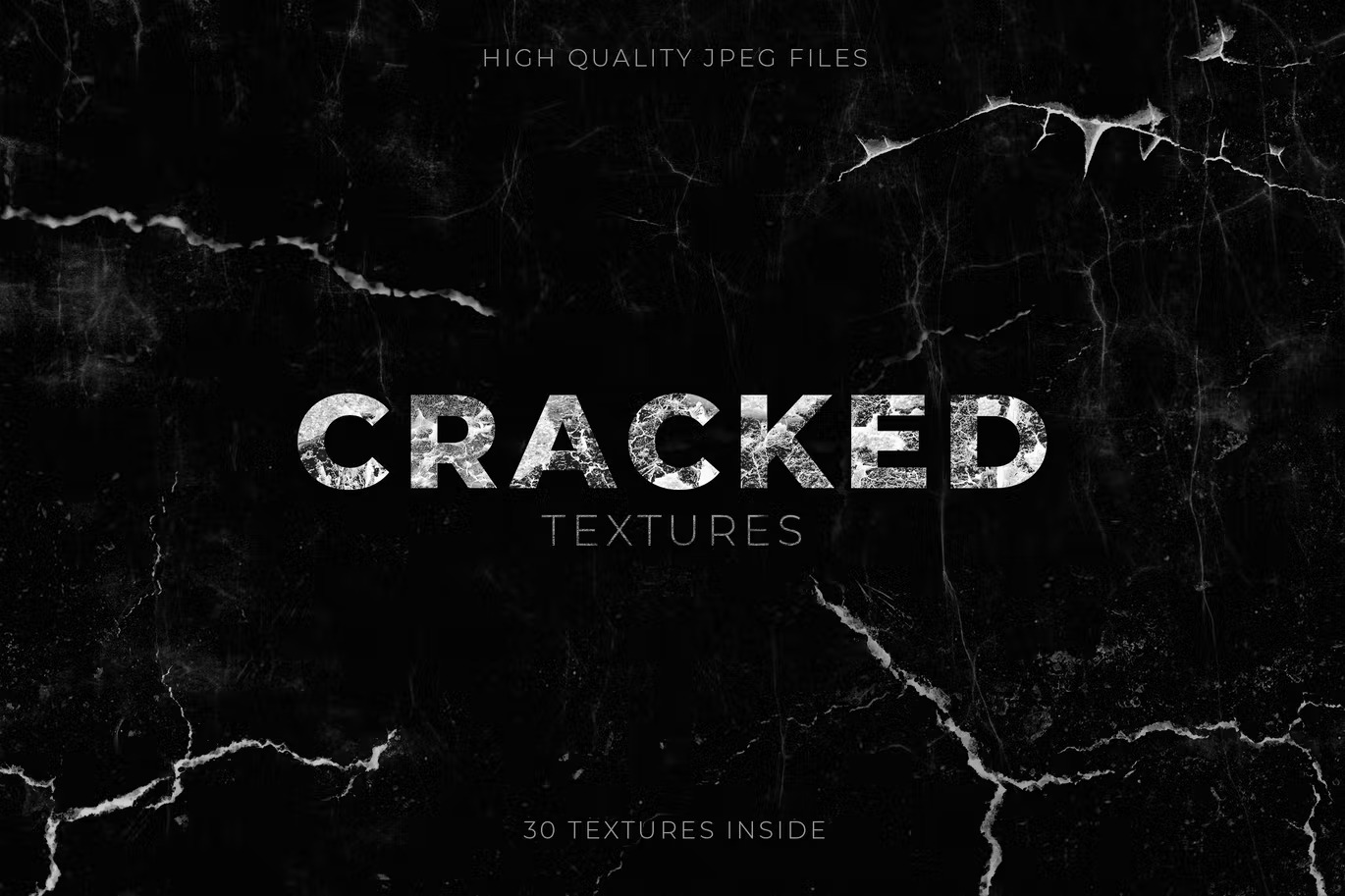 黑色龟裂粗糙裂痕肌理背景纹理图片素材 Cracked Texture Pack_img_2