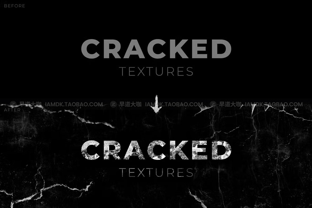 黑色龟裂粗糙裂痕肌理背景纹理图片素材 Cracked Texture Pack_img_2