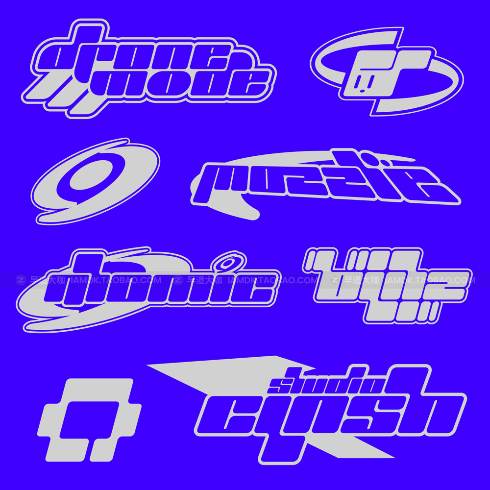 24套未来游戏电玩机能科幻Y2K抽象先锋赛博朋克英文字体合集 Hvnter - Mega Typeface Bundle_img_2