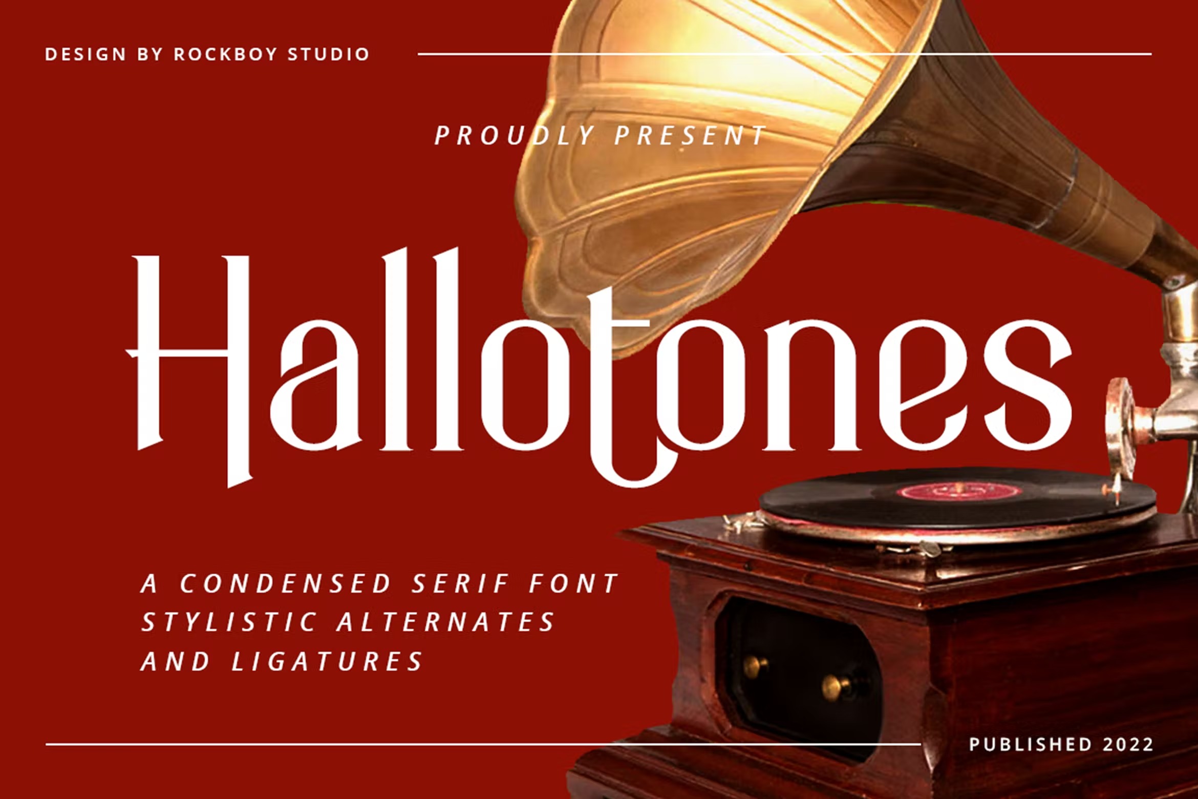 时尚杂志广告商标设计衬线英文字体 Hallotones - Logo Font_img_2