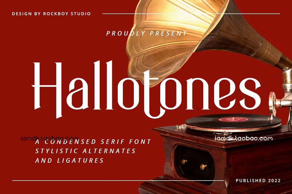 时尚杂志广告商标设计衬线英文字体 Hallotones - Logo Font_img_2