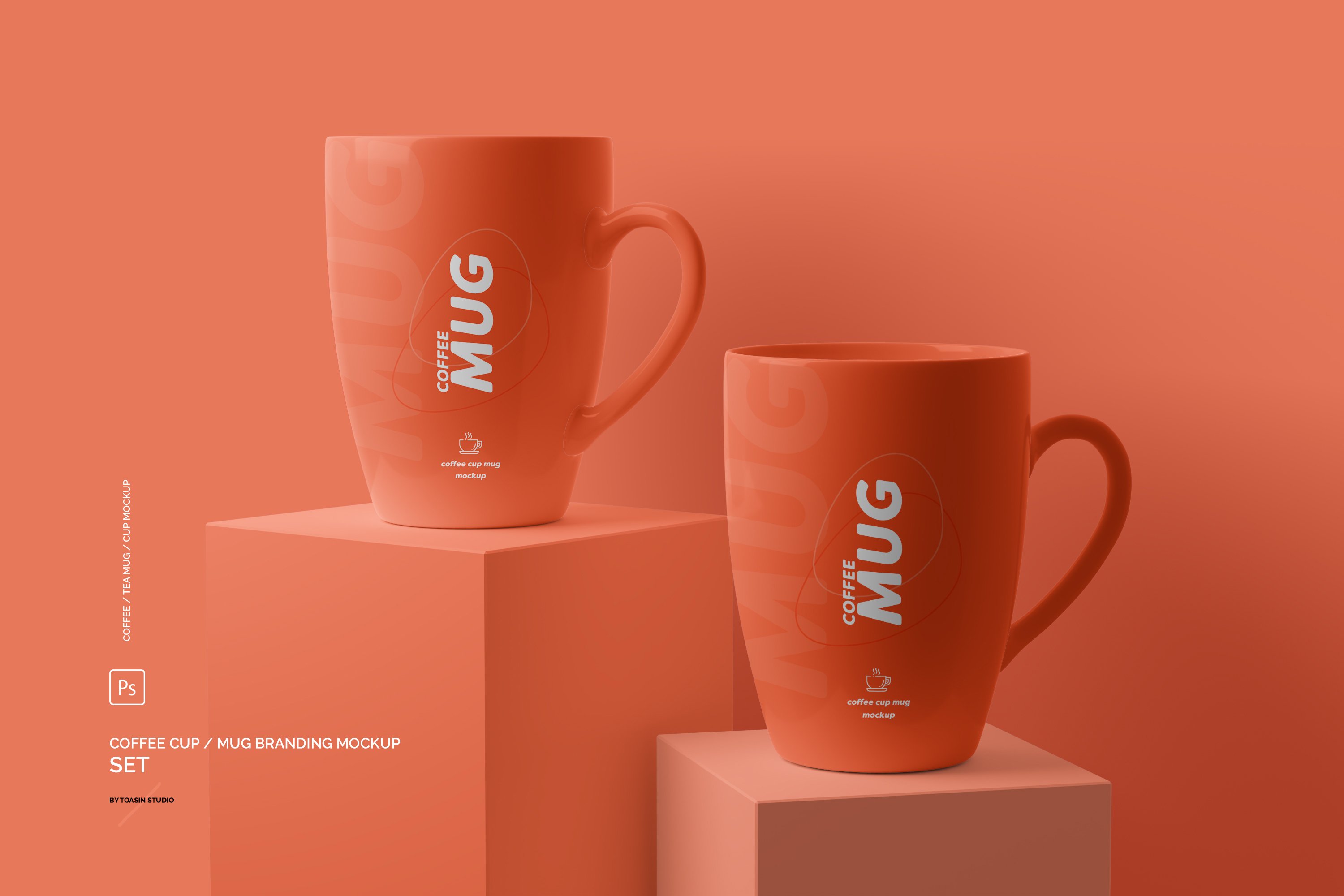 16款杯子茶杯水杯马克杯咖啡杯Logo印花图案设计贴图Ps样机素材 Mug Mockup Set_img_2