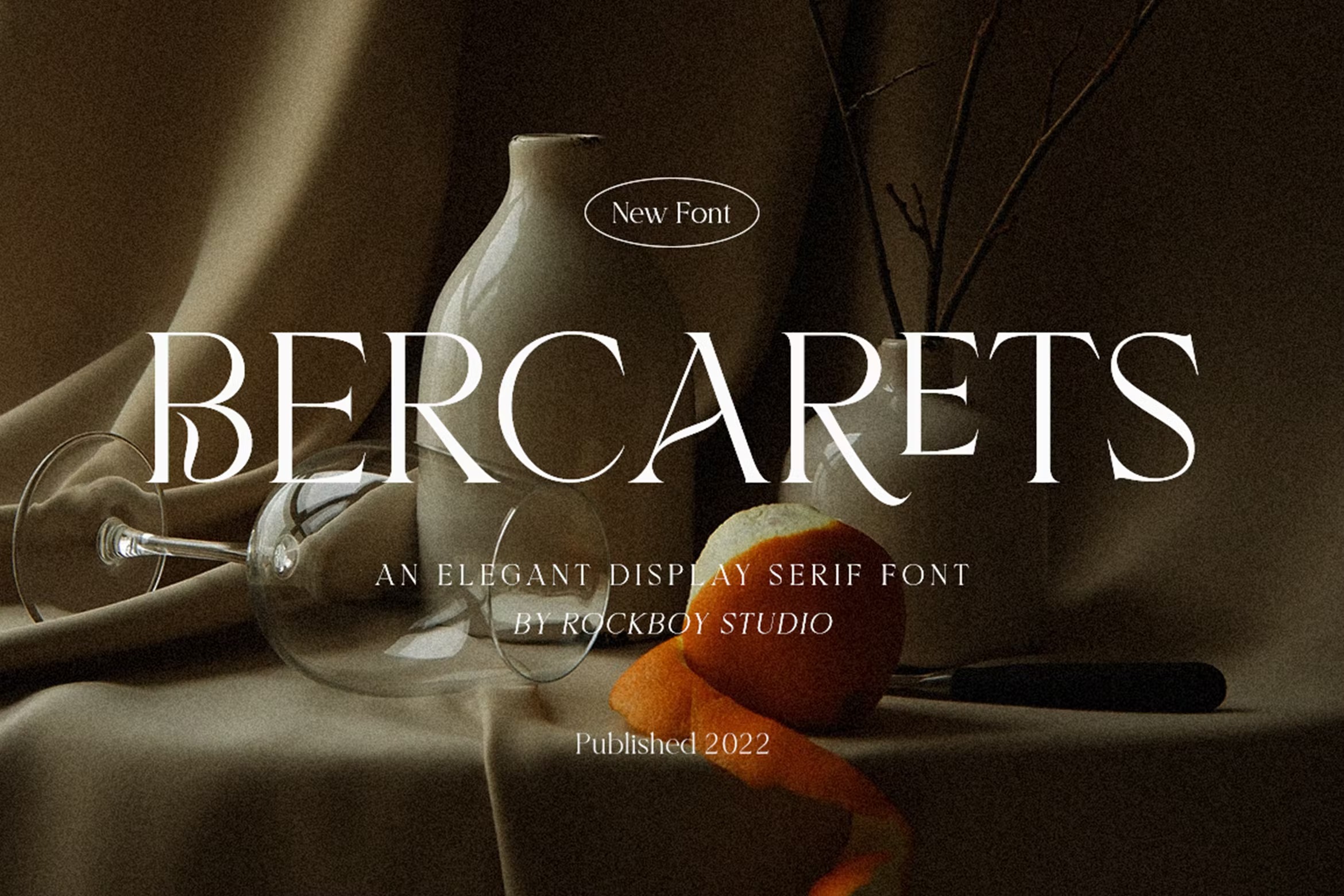 时尚优雅杂志广告商标设计衬线英文字体 Bercarets - Elegant Display Serif Font_img_2