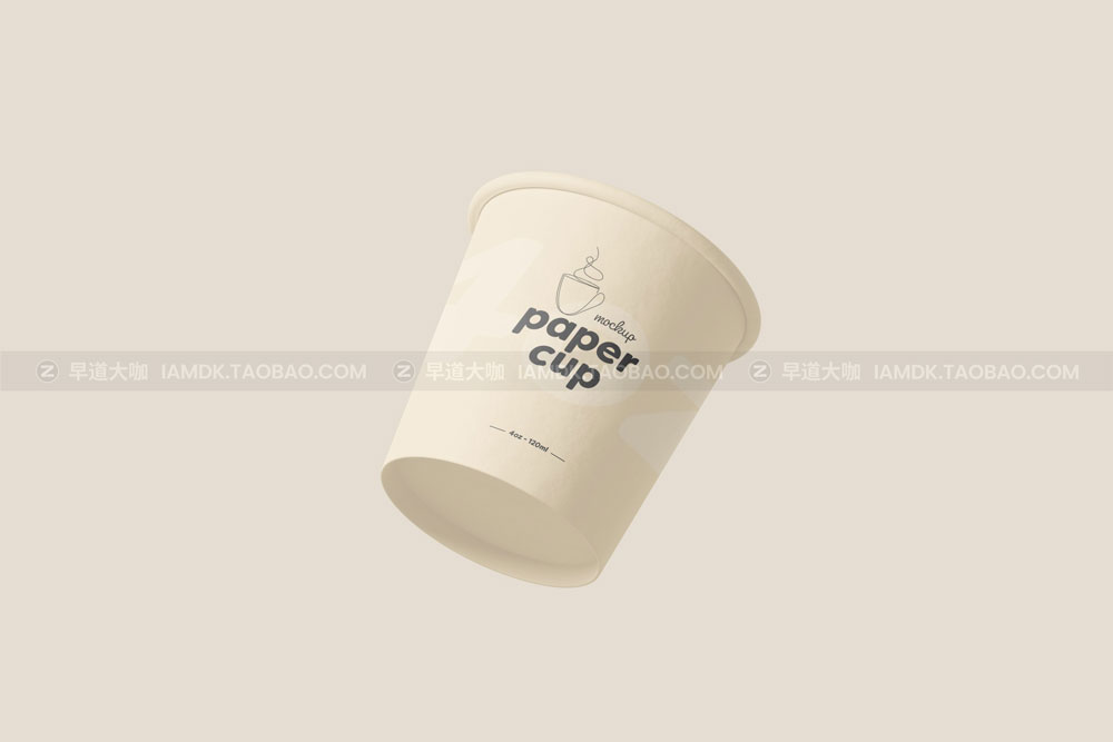 4盎司一次咖啡纸杯设计展示贴图样机 Paper Coffee Cup Mockup - 4oz_img_2