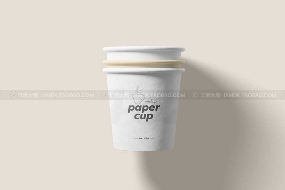 4盎司一次咖啡纸杯设计展示贴图样机 Paper Coffee Cup Mockup - 4oz_img_2