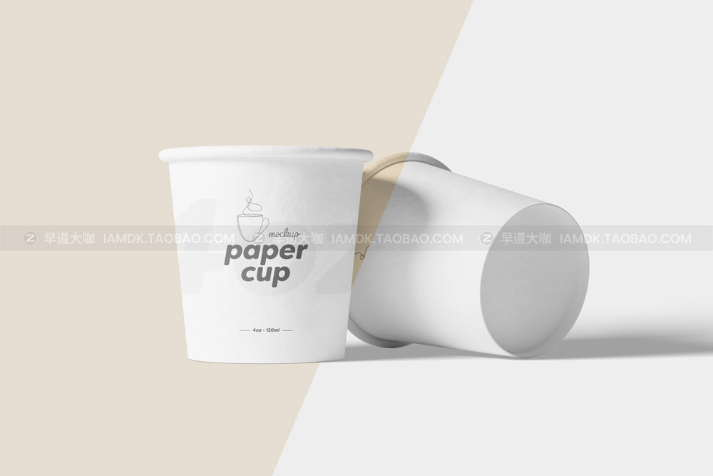 4盎司一次咖啡纸杯设计展示贴图样机 Paper Coffee Cup Mockup - 4oz_img_2