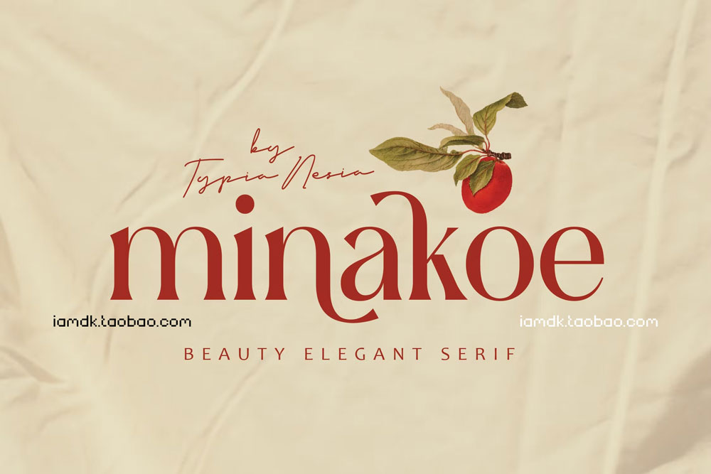 现代复古杂志品牌广告设计衬线英文字体 Minakoe - Beauty Elegant Aesthetic Serif_img_2