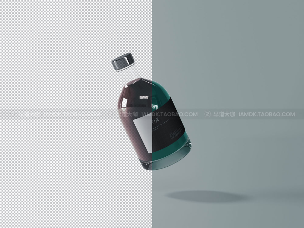 神奇透明药水液体玻璃瓶标签贴纸设计展示贴图样机 Magic Glass Bottle Mockup_img_2