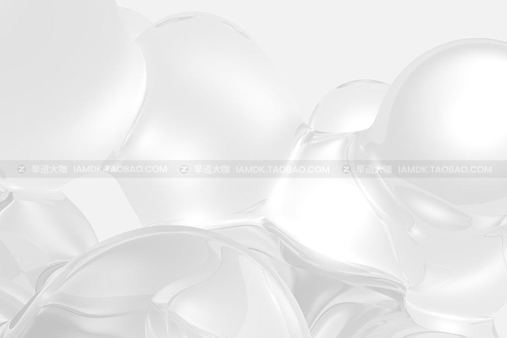 抽象白色晶莹剔透水晶玻璃球背景图片设计素材 White Metaball 3D Backgrounds_img_2