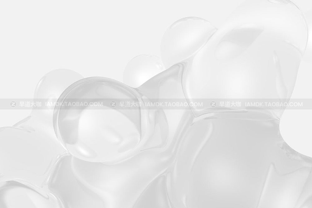 抽象白色晶莹剔透水晶玻璃球背景图片设计素材 White Metaball 3D Backgrounds_img_2