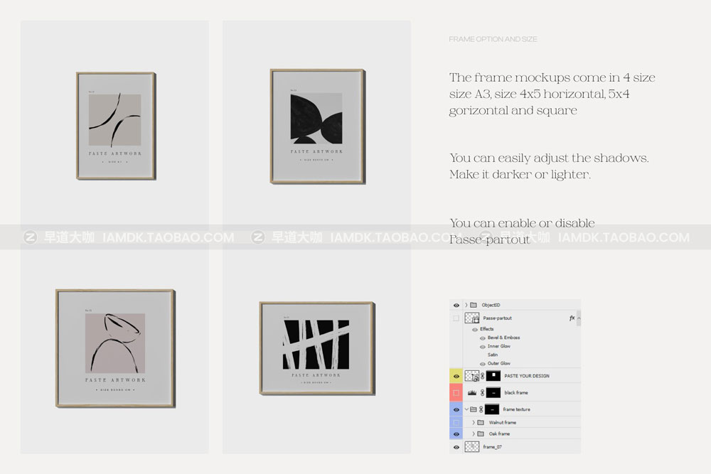 文艺欧美INS风室内艺术品海报设计展示画框相框边框Ps样机场景素材 Frame Mockup Creator - Part 2_img_2